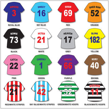 Personalised Football Shirt Keyring, 5 of 5