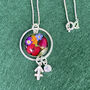 Sterling Silver Handmade Real Flower Necklace With Personalised Birthstone And Zodiac Charm, thumbnail 7 of 12