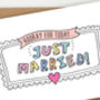 Just Married Wedding Card, thumbnail 2 of 2