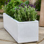 Mela Wide White Ribbed Planter, thumbnail 2 of 5