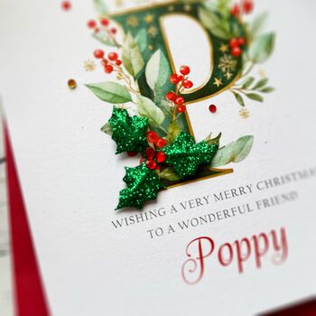 Handmade Monogramed Christmas Card For Any Recipient, 3 of 8