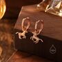 Sterling Silver Cute Horse Dangle Huggie Hoops, thumbnail 6 of 10