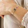 Sterling Silver Birthstone Initial Sliding Bracelet, thumbnail 1 of 10
