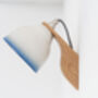 Blue And White Element Oak And Ceramic Wall Light, thumbnail 2 of 4
