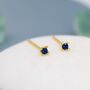 Extra Tiny 2mm Sapphire Blue Cz Stud Earrings, thumbnail 6 of 11