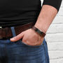 Mens Personalised Leather Message Bracelet, thumbnail 3 of 9