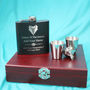 Personalised Father Of The Groom Hip Flask Silver Cups, thumbnail 1 of 6