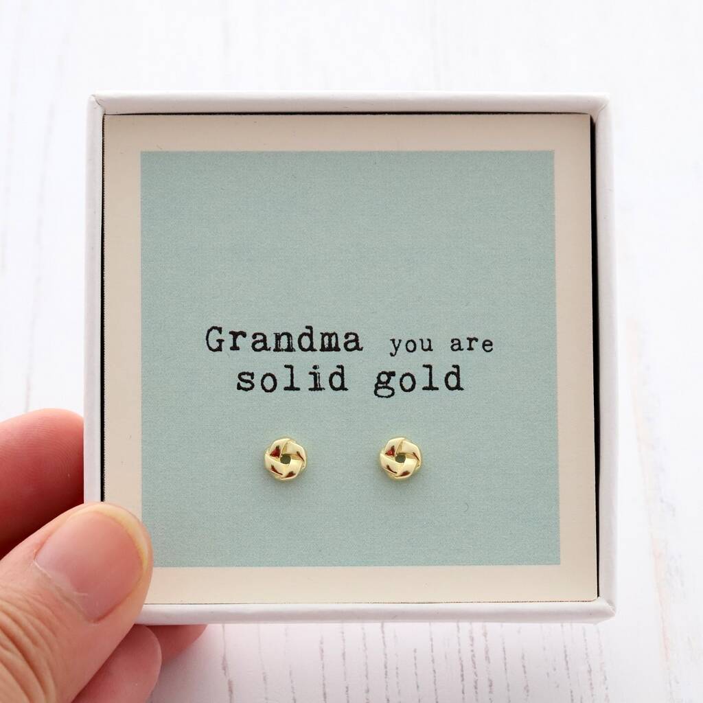 'grandma's Solid Gold' Knot Earrings By Attic | notonthehighstreet.com