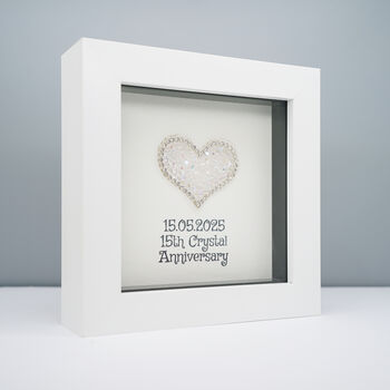 Personalised 15th Crystal Anniversary Heart Frame Gift, 2 of 4