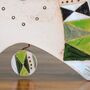 Large Mantel Clock In Shades Of Green Triangle Motif, thumbnail 6 of 8