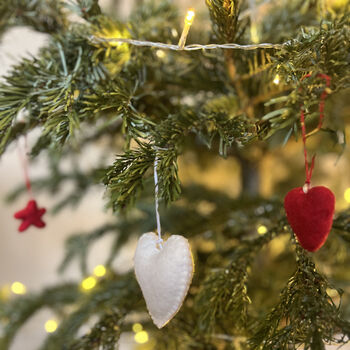 Fair Trade Mini Felt Heart Hanging Decoration, 12 of 12