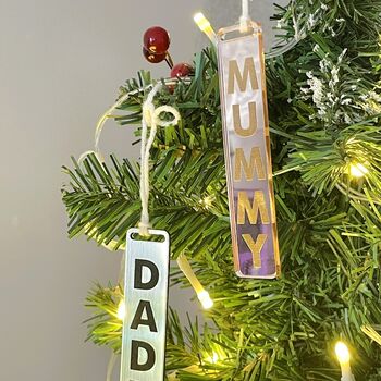 Personalised Name Bar Christmas Tree Decoration, 3 of 6