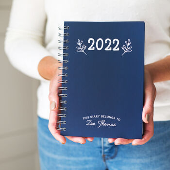 Personalised 2023 Silver Foil Diary With Wreath Design, 2 of 12