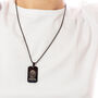 Dog Tag Black Steel St Christopher Necklace, thumbnail 3 of 6