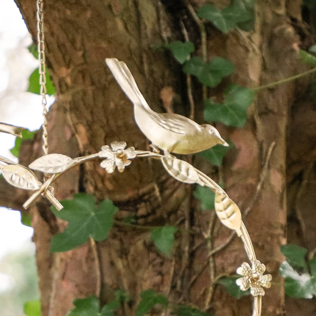 gold heart hanging bird feeder by dibor