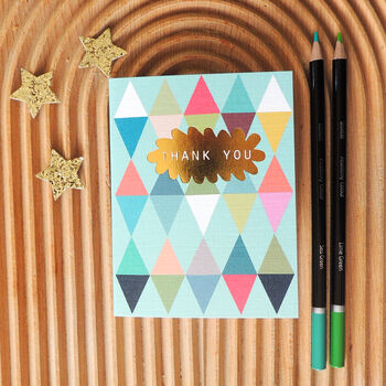 Mini Gold Foiled Thank You Card Pack, 5 of 5
