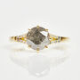 18ct Gold Round Brilliant Cut Grey Diamond Engagement Ring, thumbnail 1 of 2