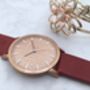 Classic Rose Gold Red Vintage Unisex Wood Watch, thumbnail 1 of 11