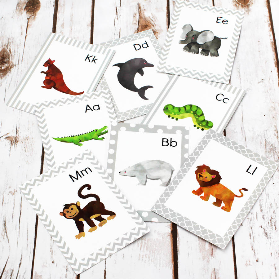 Animal Alphabet Flash Cards By Betty Bramble | notonthehighstreet.com