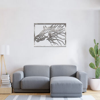 Metal Horse Head Line Art Framed Home Decor, 4 of 11