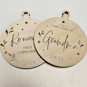 Personalised Mummy To Be Wooden Christmas Bauble, 3 of 4