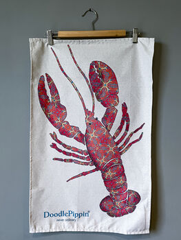 Red Lobster Tea Towel | 100% Cotton | Made In England, 4 of 10