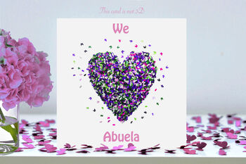 Abuela Butterfly I Love Abel Heart Card, Not 3D, 5 of 9