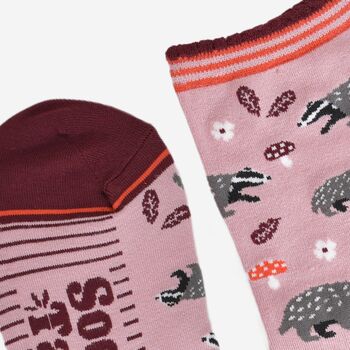 Women's Bamboo Socks Woodland Badger, 4 of 5