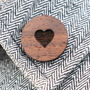 Wooden Heart Pin, thumbnail 1 of 2