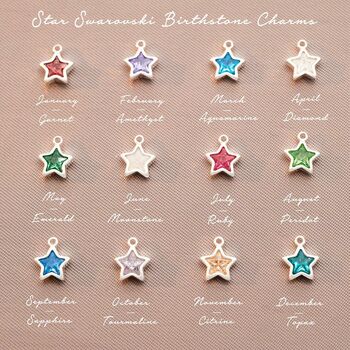 Family Star Birthstone Personalised Bangle, 3 of 4