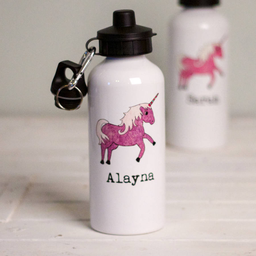 personalised unicorn water bottle by snapdragon | notonthehighstreet.com