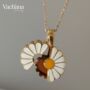 Personalized Open Daisy Pendant Necklace, thumbnail 1 of 10