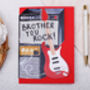 Brother Birthday Card With Rock Music Guitar Design, thumbnail 3 of 4