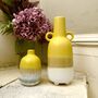 Ombre Glaze Yellow Stoneware Vase With Handles, thumbnail 1 of 4