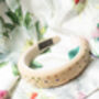 Plush Velvet Rainbow Diamante Headband In Cream, thumbnail 2 of 3