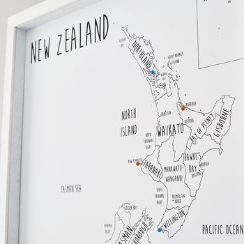 Personalised New Zealand Pin Board Map, 4 of 10