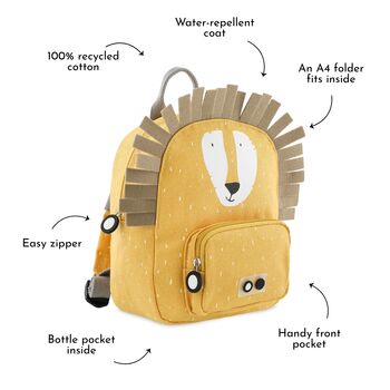 Personalised Trixie Lion Backpack For Nursery, School, Holiday, 5 of 12