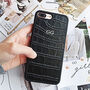 Black Croc Effect Leather Monogram Phone Case, thumbnail 1 of 11