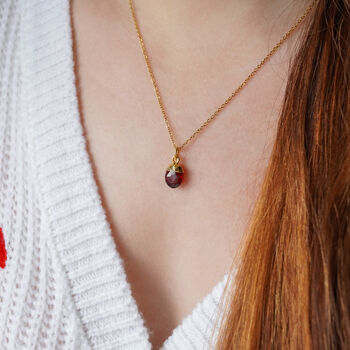 Garnet Birthstone Necklace, 2 of 11