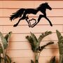 Rusted Metal Galloping Horses Stables Decor Art, thumbnail 4 of 11
