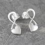 Gold Plated Silver Puffed Heart Stud Earrings, thumbnail 4 of 5