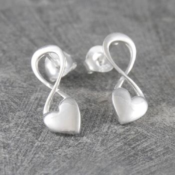 Gold Plated Silver Puffed Heart Stud Earrings, 4 of 5
