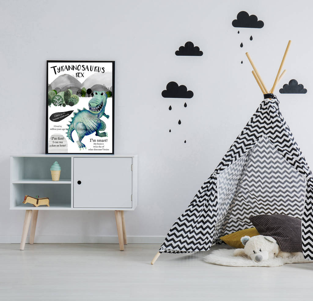 T Rex Dinosaur Print For Children S Bedroom