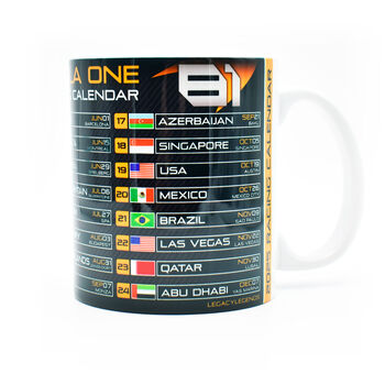 Grand Prix 2025 Season Racing Calendar Mcl Edition Mug, 6 of 8