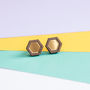 Hexagon Geometric Stud Earrings, thumbnail 4 of 8