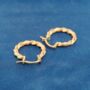 Gold 20mm Twisted Rope Hoop Earrings, thumbnail 5 of 7