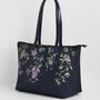 Navy Passion Flower Grab Tote, thumbnail 6 of 9