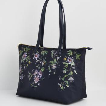 Navy Passion Flower Grab Tote, 6 of 9