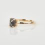 14ct Gold Emerald Cut Grey Diamond Ring, thumbnail 2 of 7