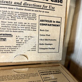 Vintage Wooden Home First Aid Case With Contents, 7 of 7
